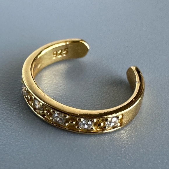 14K Gold Vermeil CZ Ear Cuff - Picture 2 of 4